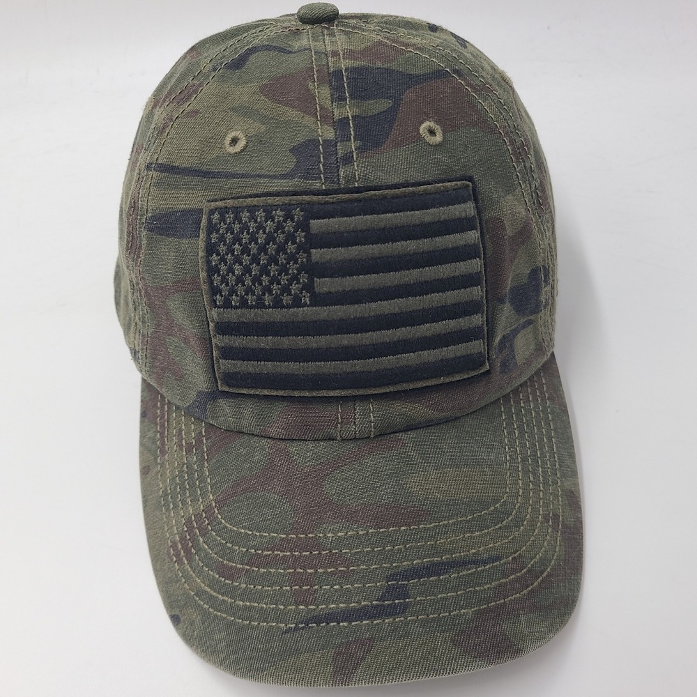 47 Brand Hat Strapback Camo Green Brown Black Clean Up American Flag Patch Men